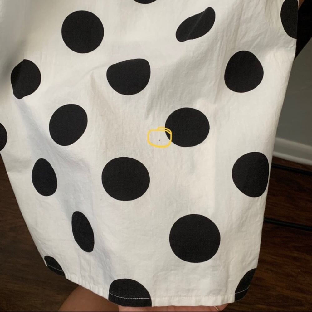 Polka dot bustier midi dress black white spot bows - Picture 10 of 12